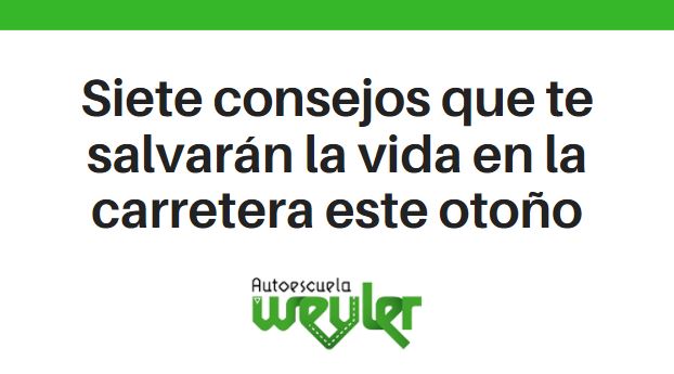 Siete consejos que te salvarán la vida en la carretera este otoño